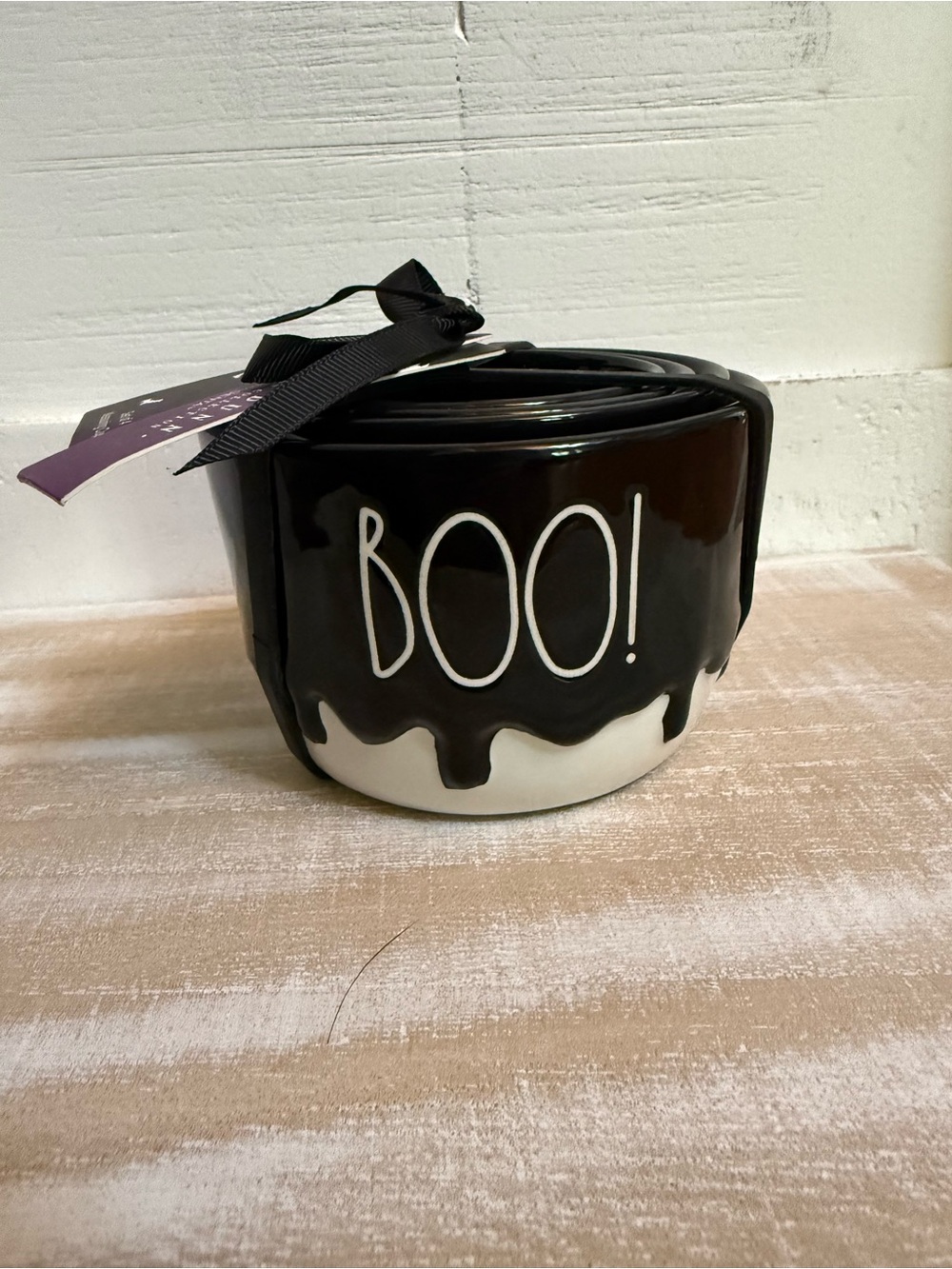 Rae Dunn Halloween ceramic measuring cups  and White
